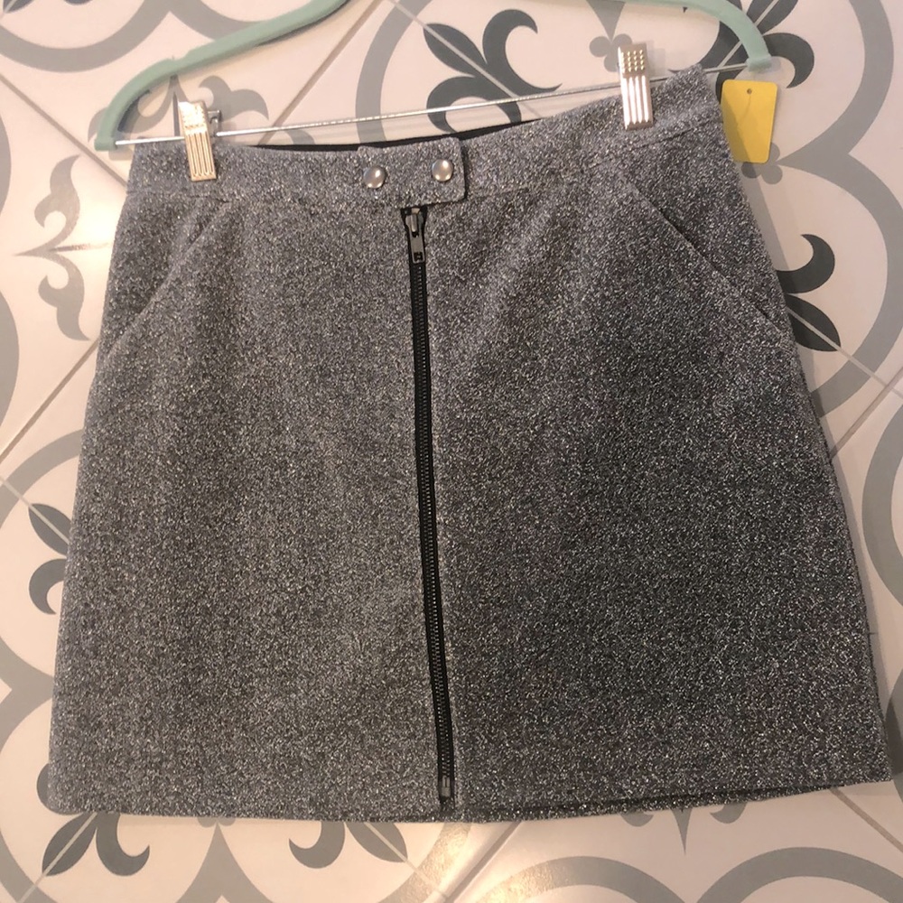 Sparkly silver skirt